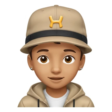 kid with a hiphop hat, cheerful expression sticker