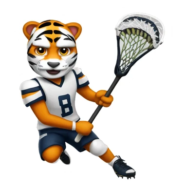 Tiger lacrosse player  sticker