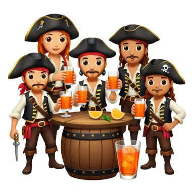 family of pirates drinking aperol sticker