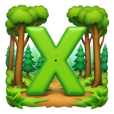 the letter X running around in the woods having an adventure sticker