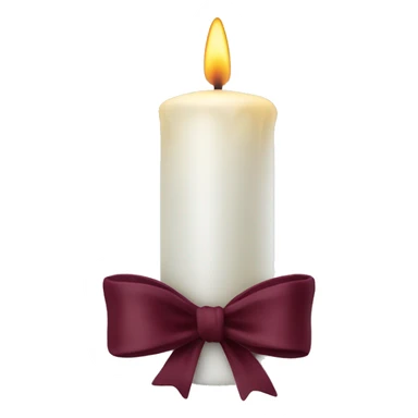 white candle with burgundy bow  sticker