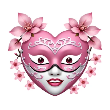 sakura heart with a festival mask sticker