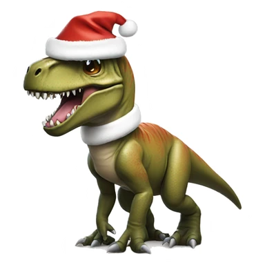 Trex with santa hat sticker