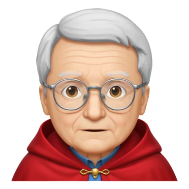 red clothed old person with eyeglass sticker