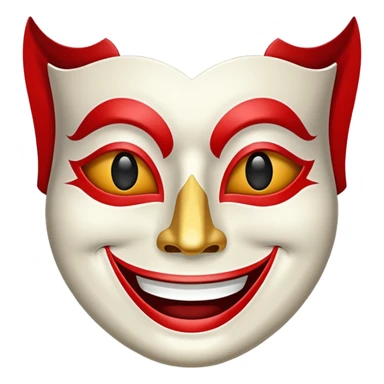 Theatre mask smiling sticker