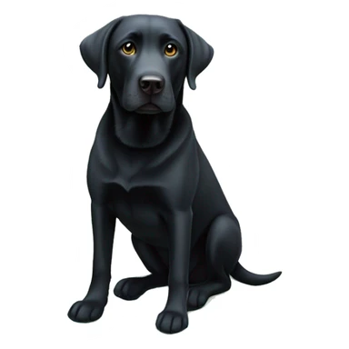 Black lab dog with blue frisbee  sticker