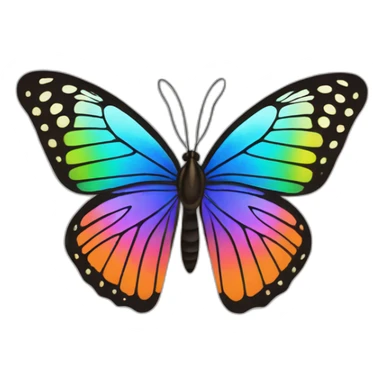 a butterfly that is a rainbow sticker
