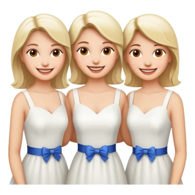 three women in white dresses sticker