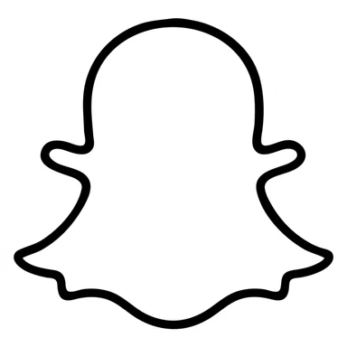 Snapchat ghost logo, simple social media icon sticker
