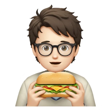 geek eating sandwicgh sticker