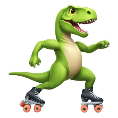 A roller skating trex  sticker