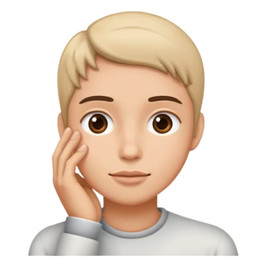 create a person having a hand on his chick sticker