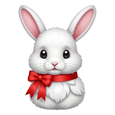 Red ribbon rabbit sticker