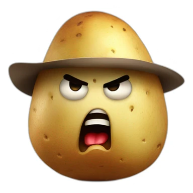 Angry potato with a gun sticker