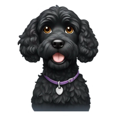 Black cockapoo dog sticker