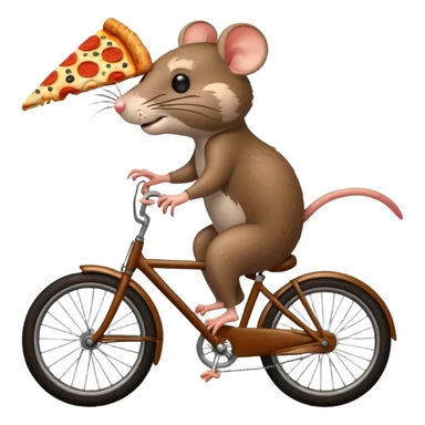 rat stealing pizza on a bike, 4 legs sticker