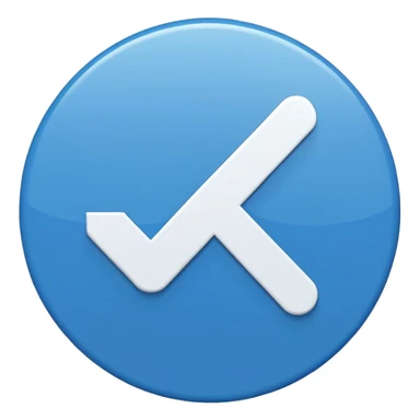 A white right ✔tick symbol on blue circle similar to verified badge sticker