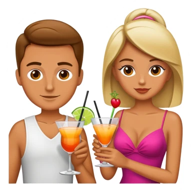 couple drinking cocktail sticker