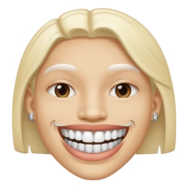 white lips silver grillz sticker