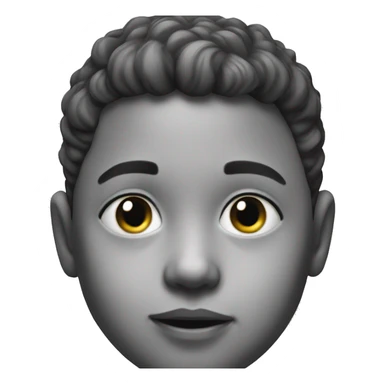 realistic monochrome boy portrait sticker