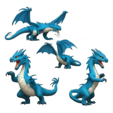 un dragon bleu qui combat un aigle sticker
