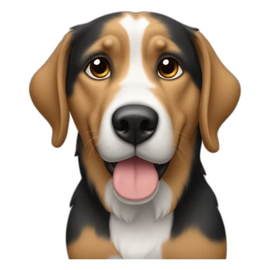 Un chien noir qui fais coucou avec sa patte avant sticker