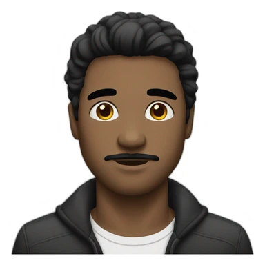 black straight hair guy with a little black mustache sticker
