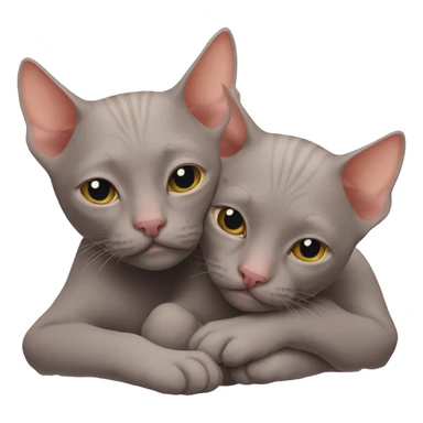 Two hairless cats snuggling  sticker