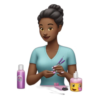 Woman doing a manicure  sticker