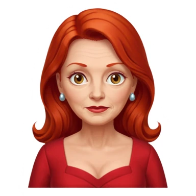 Heavy set older 50's long red hair women hazel eyes sticker