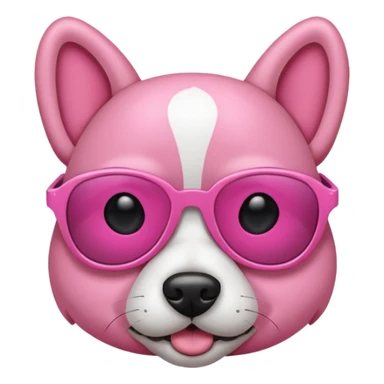 Pink dog wearing sunglasses  sticker