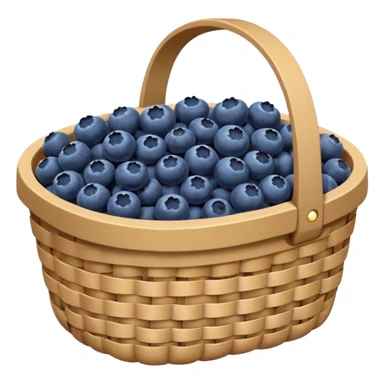 A  beige basket of blueberries  sticker