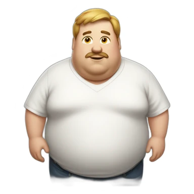 A fat guy in a white shirt sticker