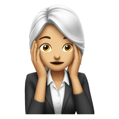 Business woman worried face palm sticker