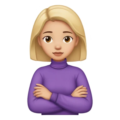 Girl crossing her arms and holding her neck  sticker