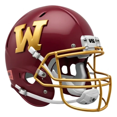 Burgundy and gold W on a football helmet  sticker