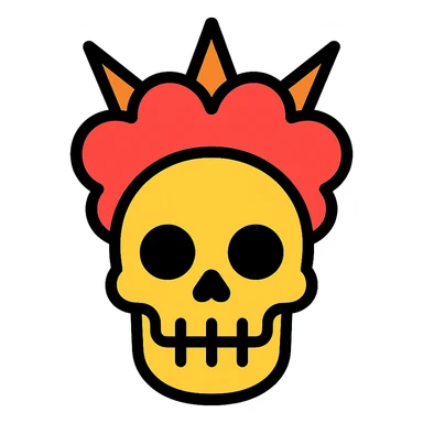 exploding skull sticker