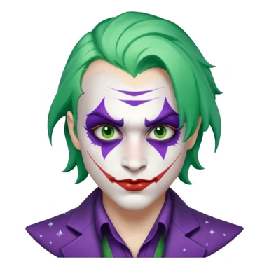 Glitter Purple and White Joker Gangster Green Hair sticker