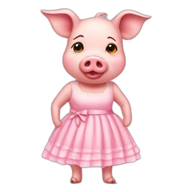 Pig with dress sticker