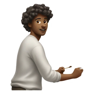 artist painting on an easel sticker