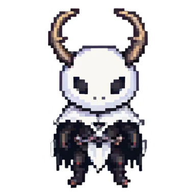 Hollow Knight character in pixel art style sticker
