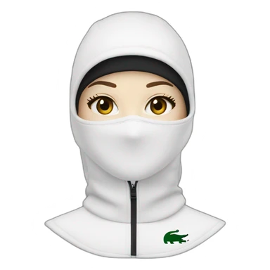 white girl lacoste balaclava black with lacoste sticker