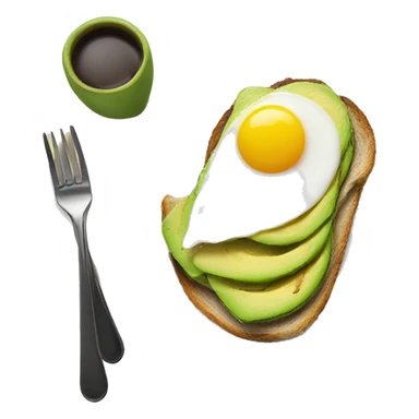 One Avocado toast with one egg sticker