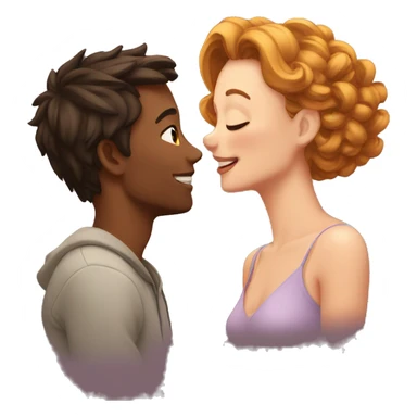 admiring each other's beauty sticker