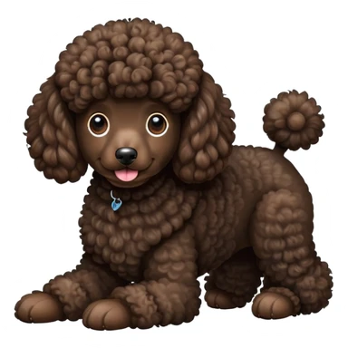 Brown poodle with black poodle sticker