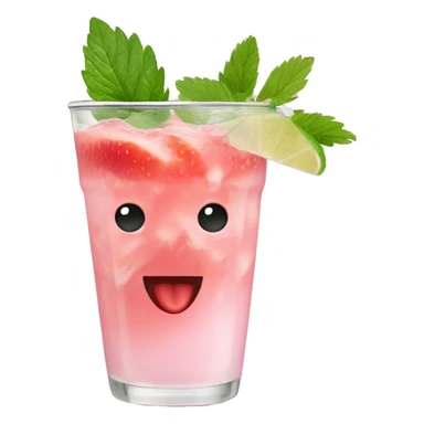Pastel pink mojito strawberry  sticker