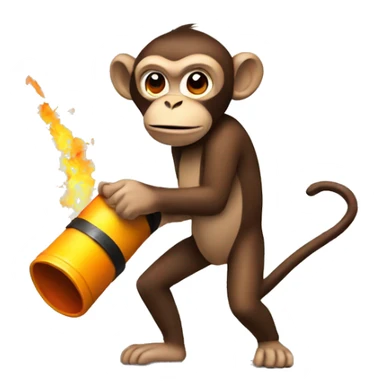 Monkey holding a dynamite  sticker