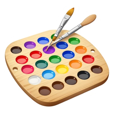 paint palette and brush sticker