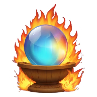 fortune telling ball in fire sticker