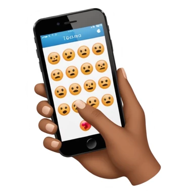 hands holding a cell phone sticker